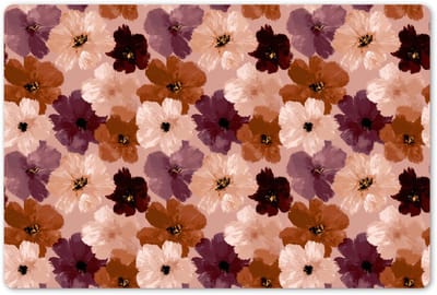 Placemats 45x30 cm - Placemat kunststof - 1 stuk - Bloemen - Abstract - Aardetinten - Borden onderleggers - Decoratie voor op tafel - Keuken tafeldecoratie accessoires - Vinyl onderlegger - Tafelversiering