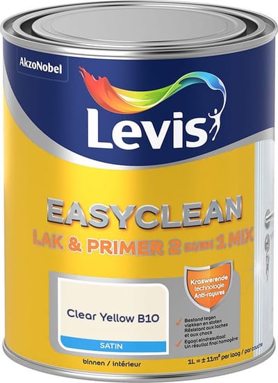 Levis - Easyclean Lak & Primer 2-In-1 Mix - Clear Yellow B10 - Mengverf - 1 L