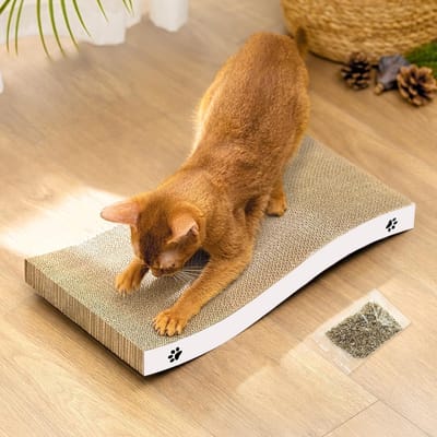 Cat Scratcher Cat Scratching Board Karton Cat Scratchers met Premium Scratch Texturen Ontwerp Duurzaam Krabkussen Omkeerbaar, Verpakking van 1