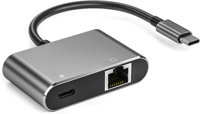 Netwerk Adapter - Ethernet Hub - Internet Verbinding - Met PD Laden - Gigabit Snelheid - Zwart