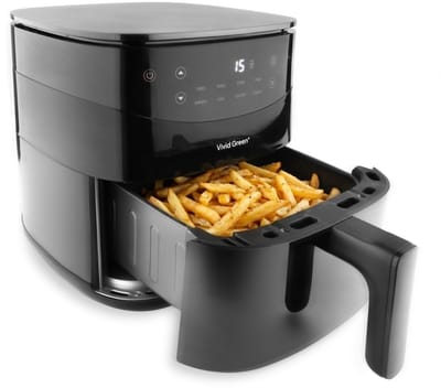 Vivid Green Airfryer 3L – 2 tot 3 Personen – PFAS-vrij – 8 Programma’s – Digitaal Display
