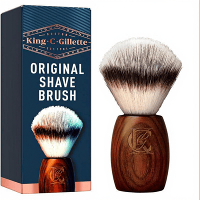 King C. Gillette scheerkwast, scheerkwast voor mannen met zachte vezels en houten handvat - 1 stuk