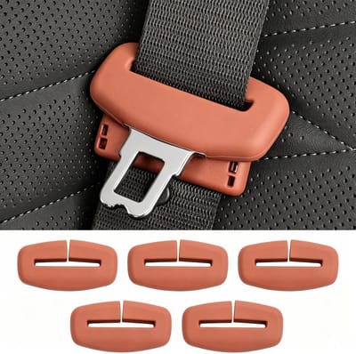 Gordelbeschermer - Gordelhoes - 6-Delige Set Auto Veiligheidsriem Beschermhoes, Silicone Krastweerstand, Geluidsdemper Bevestiging, Universele Binnenaccessoires voor Auto’s – Oranje