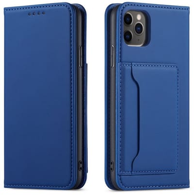 geschikt voor iPhone 13 Pro Wallet Hoesje met Magneetsluiting - Telefoonhoesje met vakjes voor pasjes - Ingebouwde Standaard - Magnetic Fashion Wallet Case geschikt voor iPhone 13 Pro blauw