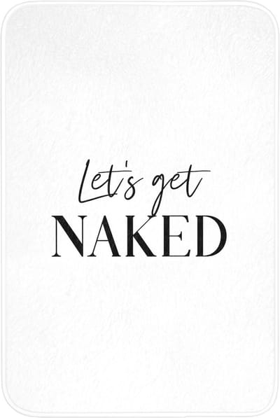 Badmat 60x90 cm - Antislip - Quotes - Let's get naked - Wit - Spreuk - Badmatten voor badkamer - Badkamermat - Douchemat - Badkamer mat