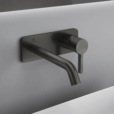 Ideal Standard wall-mounted basin mixer with square rosette, spout 18 cm A7380A5