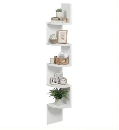 VASAGLE - Wandplank - Hoekplank - 5 Niveaus - Zwevend Boekenrek - Voor Slaapkamer Woonkamer Badkamer