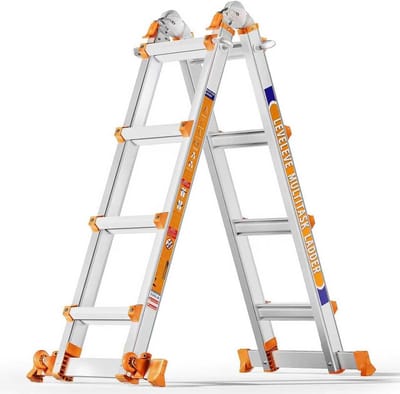 Professionele Vier-In-Eén Aluminium Ladder 4 Treden Inschuifbaar met Stabilisator