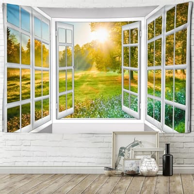 Zeegezicht Wandtapijt Wandhanger Boheemse Kunst Woonkamer Raam Schilderij Eenvoudige Noordse Woondecoratie 150X130 CM