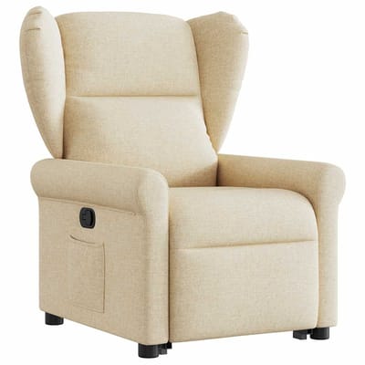 vidaXL - Sta-op-stoel - verstelbaar - stof - crèmekleurig