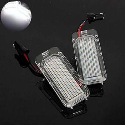 TUINCYN License Plate Light 18SMD LED CANBUS Error Free Lamp Universal Used for Ford Fiesta Focus Kuga C-MAX For Mondeo Super White Mounting Driving Lamp DC12V (Pack of 2)