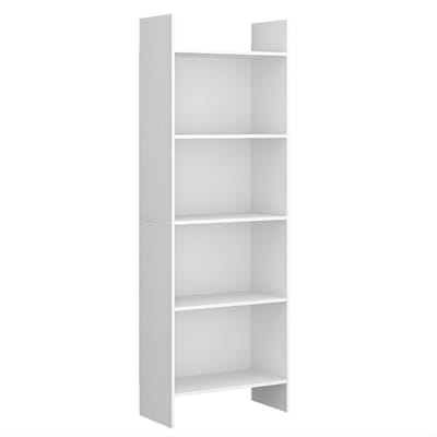 Boekenkast – Voor Woonkamer, Studieruimte & Kantoor – Staand Open Rek met 5 Vakken – Wit
