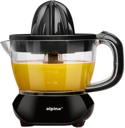 alpina Citruspers 0.7L – Sinaasappelpers Elektrisch 25W – Citrus Pers met 2 Perskegels – Sapcentrifuge voor Sinaasappels en Citroenen – Vaatwasbestendig