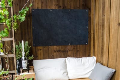 Tuinposter Betonlook - Tuindoek Textuur - Buiten Decoratie - UV Bestendig - 120x80 cm - Grijs