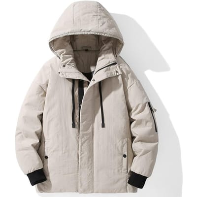 Doudoune courte pour homme, nouvelle version coréenne, capuche, ample, décontractée, couple, haut d'hiver, manteau épais pour homme XXXL kaki