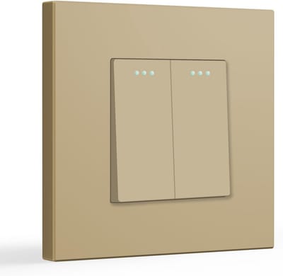 Tweevoudige Wandschakelaar Inbouw Goud PC Paneel Geschikt voor Woonkamer en Keuken