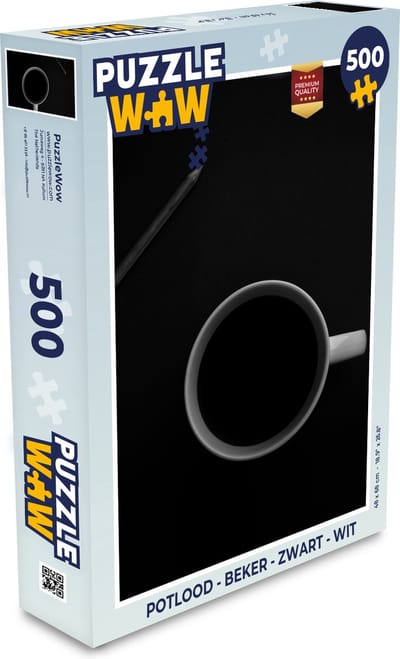 Puzzel Potlood - Beker - Zwart - Wit - Legpuzzel - Puzzel 500 stukjes