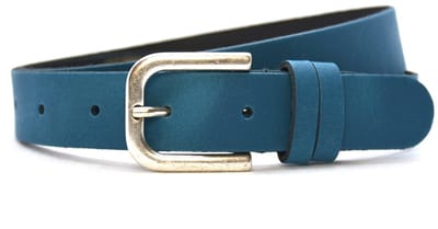 Dames riem Leer- Petrol - Breedte 3cm - Mooie dubbele passant - Riemmaat 85 - Totale lengte 100 cm - Nikkelvrije gesp