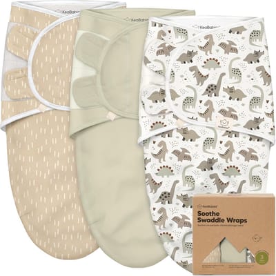 Baby Swaddle Slaapzakken - Wikkeldoeken Baby - Rustige Slaap - Biologisch Katoen - 3 Stuks - Naturel