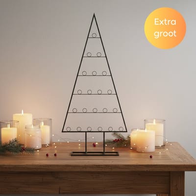 Janse® Metalen Kerstboom XL voor kerstkaarten - Kerstdecoratie met haken - Kerstkaart houder - Kunstkerstboom van metaal - Geschikt voor foto`s - Kerstballen - Kerstlampjes - Kerst cadeau - Kerst pakket - Decoratie - Interieur - Kerst versiering
