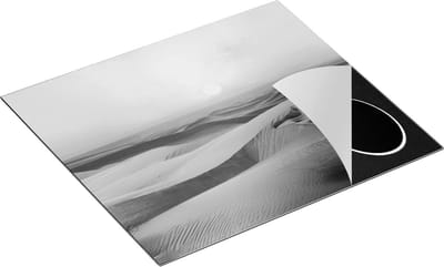 Chefcare Inductie Beschermer Woestijn bij Zonsondergang in de Sahara - Zwart Wit - 60x50 cm - Afdekplaat Inductie - Kookplaat Beschermer - Inductie Mat