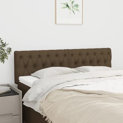 vidaXL - Hoofdborden - 144x7x78/88 - cm - stof - donkerbruin