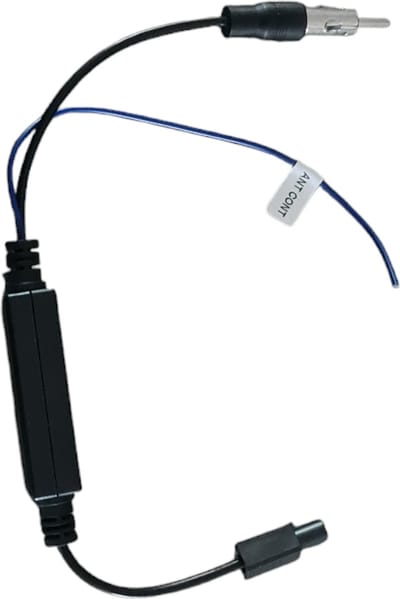 Fakra Z (m) - DIN (m) auto antenne adapter met fantoomvoeding - RG174 - 50 Ohm / zwart - 0,20 meter