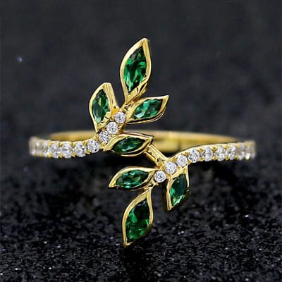 Huitan Bague Esthétique Chic pour Doigt Dame Bijou de Fiançailles avec Zirconia Brillant Design Délicat Accessoires pour Fête de Mariage 6 black