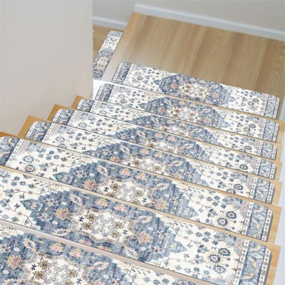 20*76CM Tapijt Traptreden Antislip Trapmatten Verwijderbaar Traptapijt 4-pack Veilige traptredebescherming Geschikt voor kinderen, ouderen en huisdieren