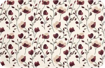 Badmat 60x40 cm - Antislip - Bloemen - Botanisch - Bordeaux - Badmatten voor badkamer - Badkamermat - Douchemat - Badkamer mat