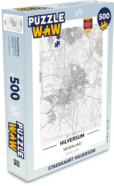 Puzzel Stadskaart Hilversum - Legpuzzel - Puzzel 500 stukjes - Plattegrond