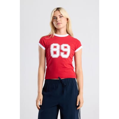 America Today Erica Red/white Size: M | T-Shirts Outlet | Dames | Wit