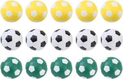 Mini Tafelvoetbal Ballen - Vervangingsballen Spel - Tafelspel Accessoires - Traditioneel Patroon - 15 Stuks 36mm - Willekeurige Kleuren