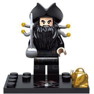 Marine Piraten Mini Blokken Kapitein Jack Sparrow Caribische Figuur Speelgoed Klassieke Filmfiguren Mini Blokken Speelgoed Kinder Cadeaus black