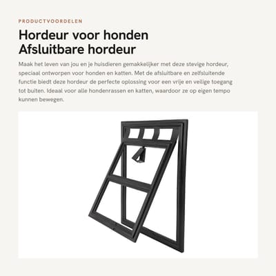Dailygoods- Hordeur Afsluitbaar - Hordeur voor Honden/Katten - Hordeur met Vergrendelingsfunctie - Huisdier Schermdeur - Eenvoudige Installatie - Stevig en Duurzaam - Huisdierdeur