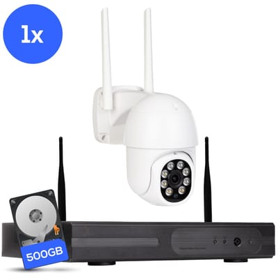 Teceye PTZ Beveiligingscamera Buiten met Recorder - Draadloze Buitencamera - 1 Camera - 500GB Opslag