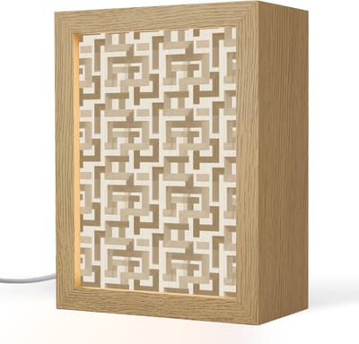 Tafellamp 15x20 cm - LED lamp - Geometrisch - Retro - Bruin - Decoratieve tafellampen - Dimbaar - Tafellampje slaapkamer - Woonkamer binnen
