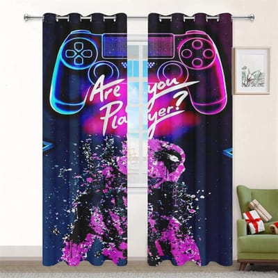 Gamer Gordijnen voor Jongens Slaapkamer Game Kamer Decor Raam Gordijnen Video Game Spelen Raam Gordijnen 100W130H(CM)40x51in&Grommet Top