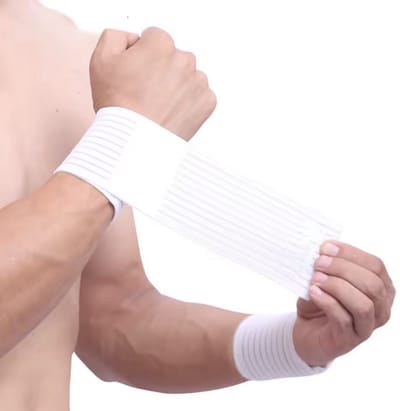 Pols bandage - Polsverband - Ondersteundende polsbandage - Wit - 2 stuks - Sportband - Pols bescherming - Zwachtel - Klittenband - CHPN