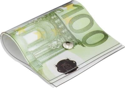 Deurstopper / wig honderd euro biljetten - 3 stuks - 8 x 7 cm