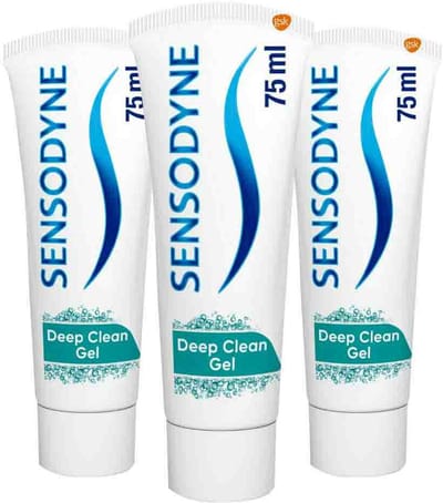 3x Sensodyne Tandpasta Deep Clean Gel 75 ml