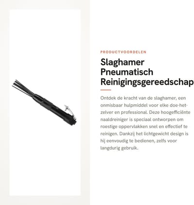 Dailygoods - Slaghamer - Pneumatisch Reinigingsgereedschap - Lichtgewicht - Roestslakken Verwijderen - Efficiënt Ontbramen - Voor de Doe-Het-Zelver