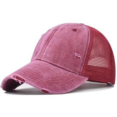 Gewassen Katoen Mesh Ademende Baseballpet Gemaakt Oude Gescheurde Lichte Vizierpetten Mannen en Vrouwen Mode Lente en Zomer Vintage Hoed