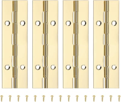 4x Doorlopend Scharnier Goud 100mm - 304 RVS Piano Scharnieren voor Kisten, Deuren en Kasten