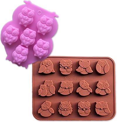 Duo pakket uil vormen - Malletjes voor ijs, chocolade, krijt of zeep - Uil vorm/mal - Holy Moldy