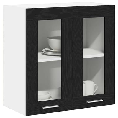 vidaXL - Hangkast - Zwart - Eiken - 60 - x - 31 - x - 60 - cm - Bewerkt - hout