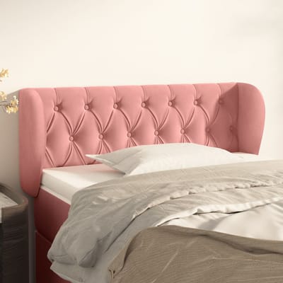vidaXL - Hoofdbord - met - randen - 93x23x78/88 - cm - fluweel - roze