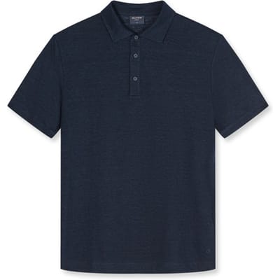 regular fit poloshirt van mix van linnen en elastaan