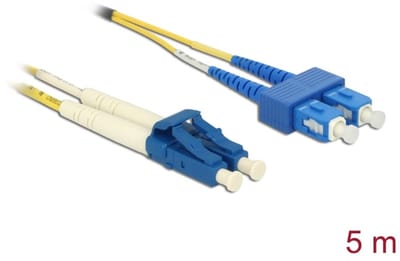 Delock Cable Optical Fibre LC Duplex to SC Duplex Singlemode OS2 5 m