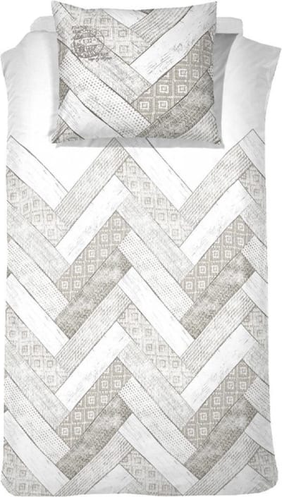 Cinderella Flanel Dekbedovertrek Parquet - Eenpersoons - 135x200 + 80x80 cm - Taupe